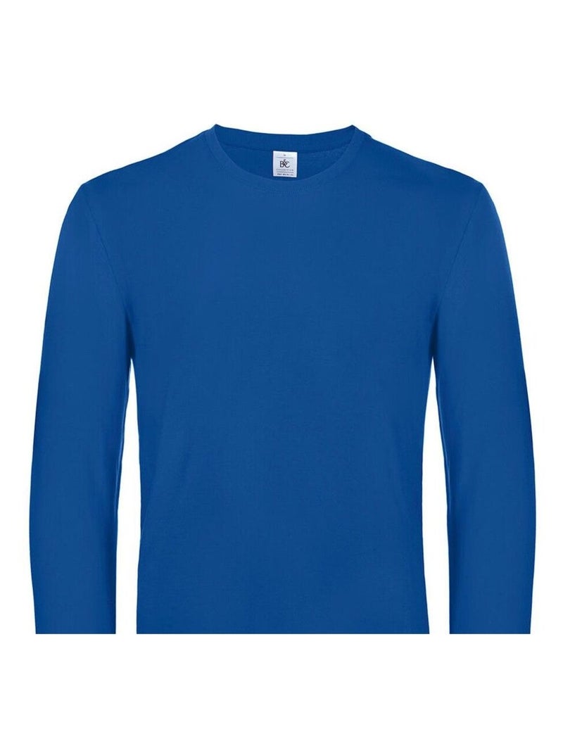 B&C - T-shirt manches longues #E190 Bleu roi - Kiabi