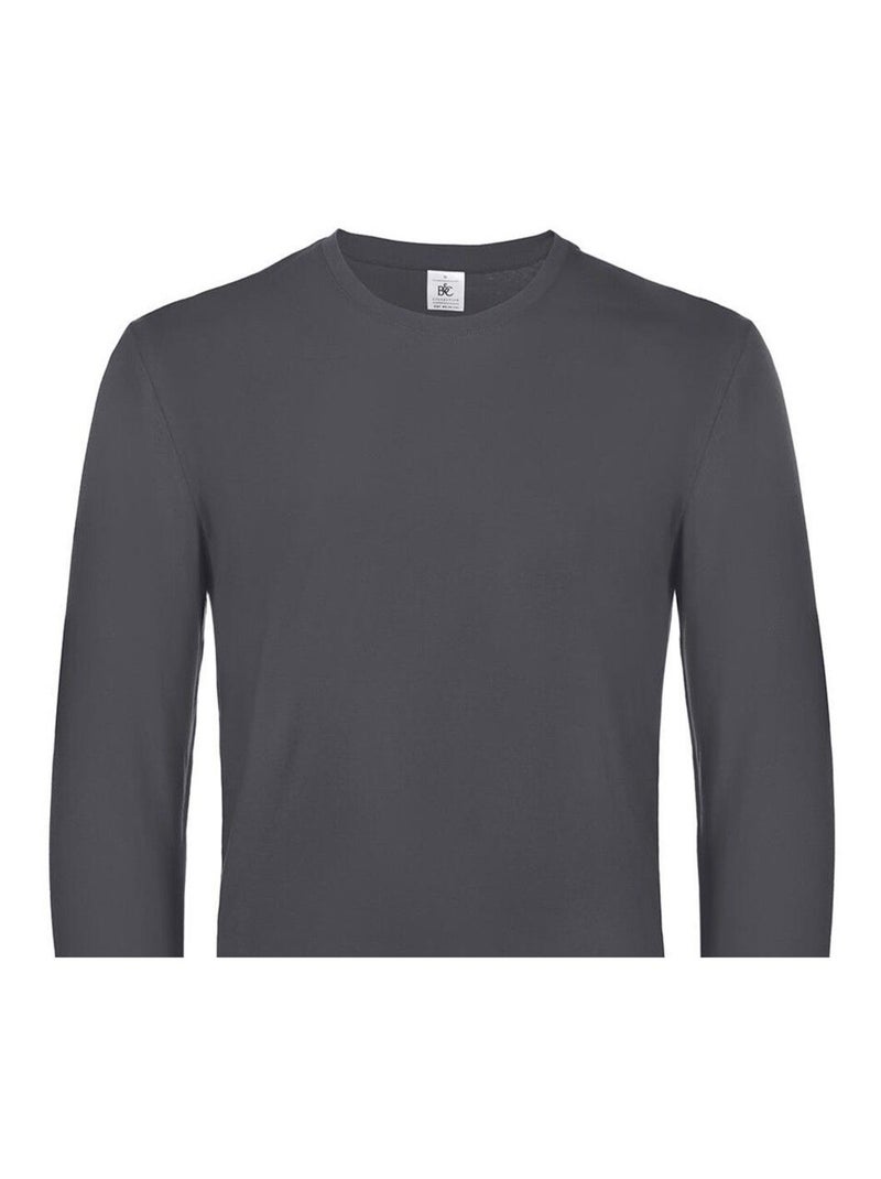 B&C - T-shirt manches longues #E190 Gris foncé - Kiabi