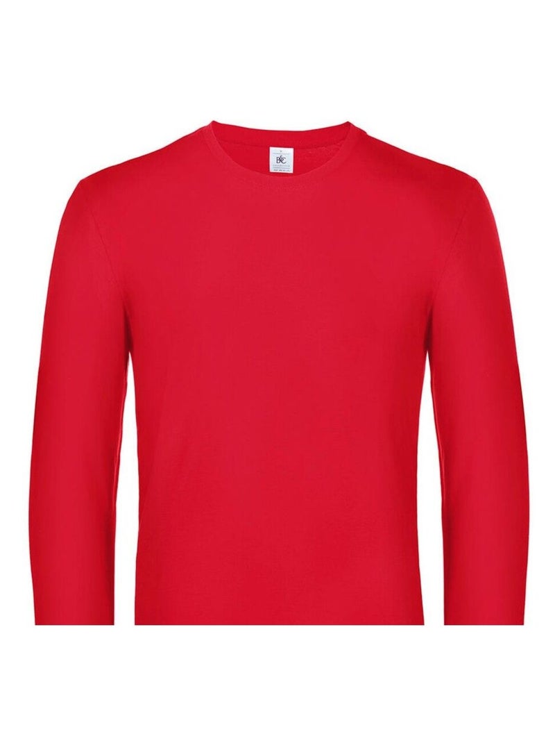 B&C - T-shirt manches longues #E190 Rouge - Kiabi