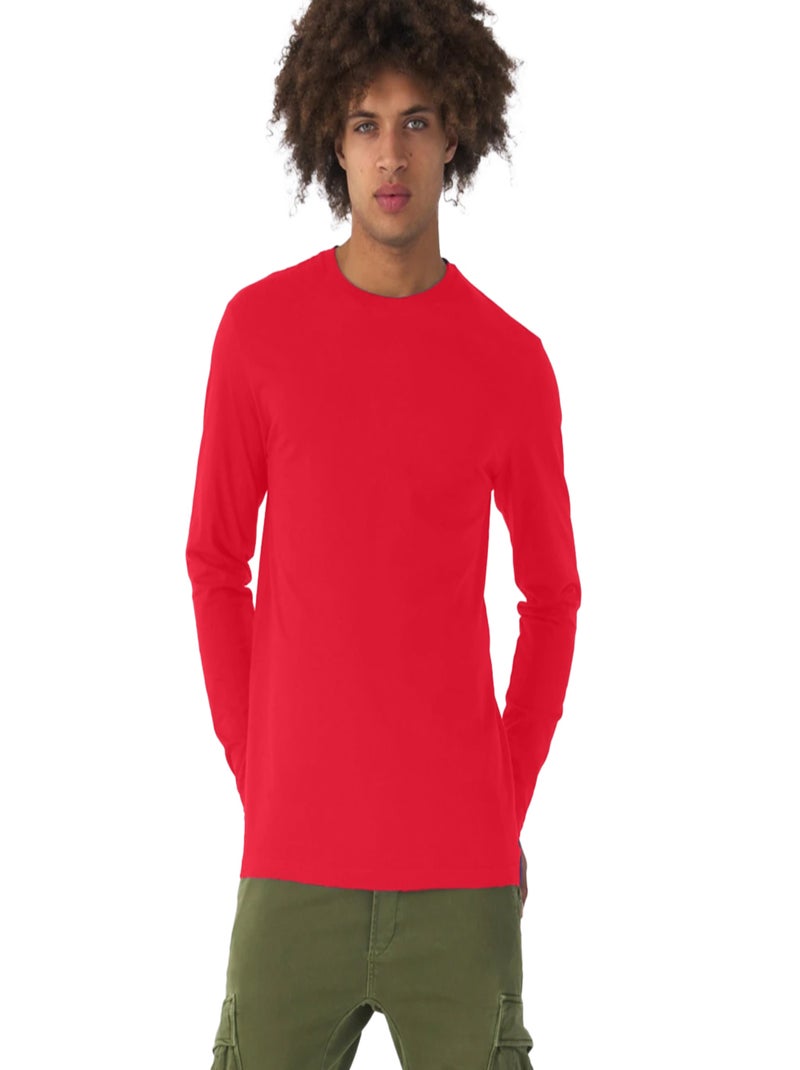 B&C - T-shirt manches longues #E190 Rouge - Kiabi