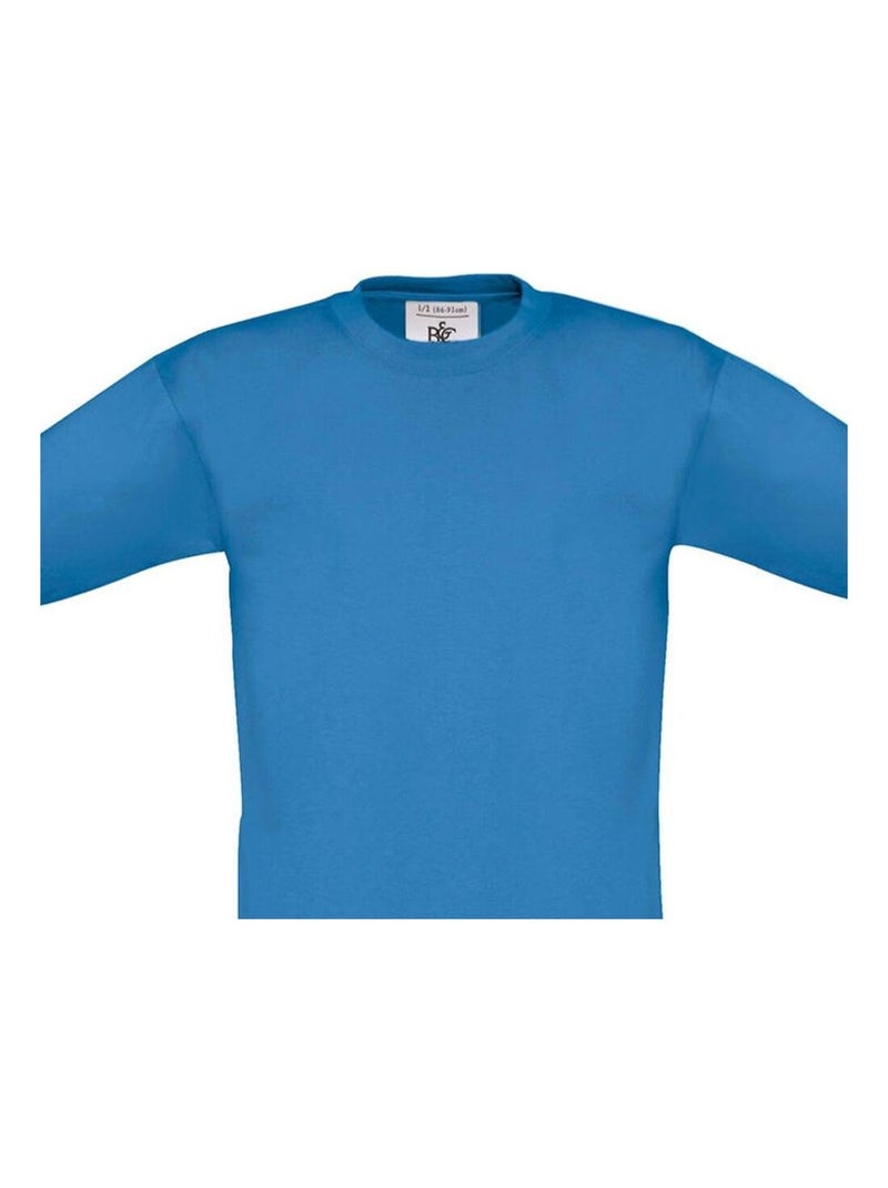 B&C - T-shirt motif/style uni EXACT Bleu azur - Kiabi