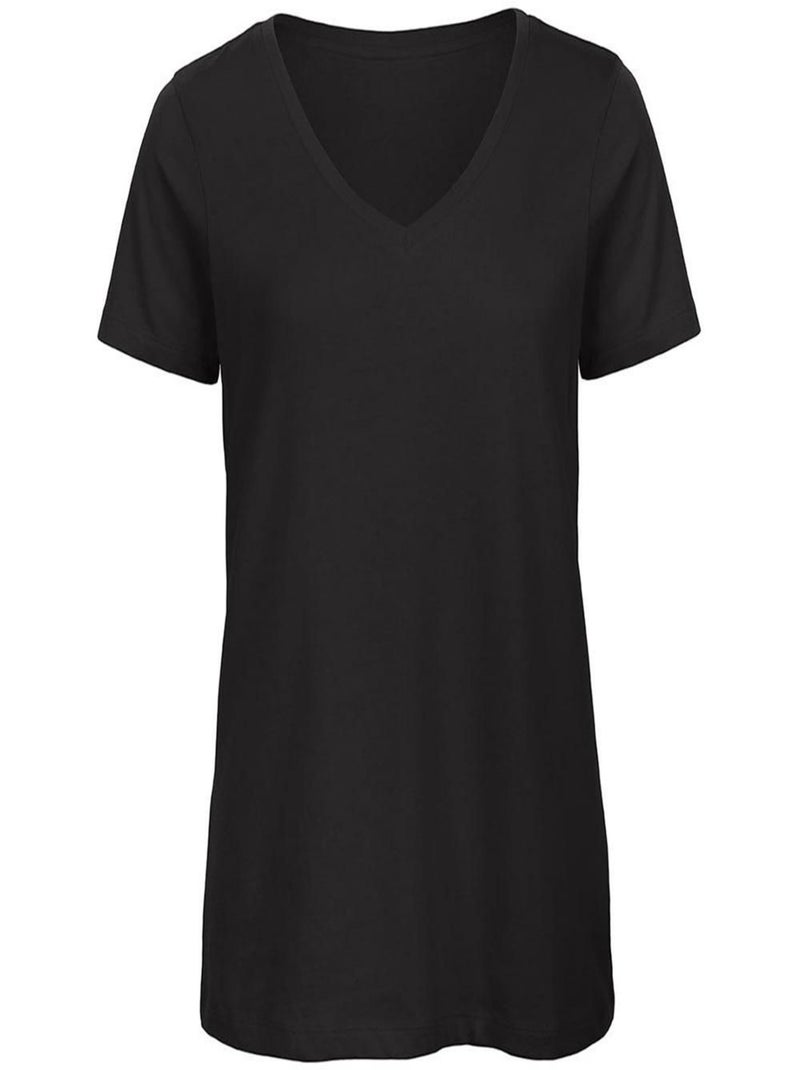 B&C FavourÇae - T-Shirt en coton bio à col V Noir - Kiabi