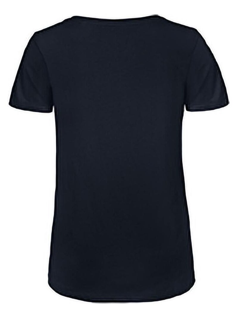 B&C Favourite - T-Shirt en coton bio à col V Bleu marine - Kiabi