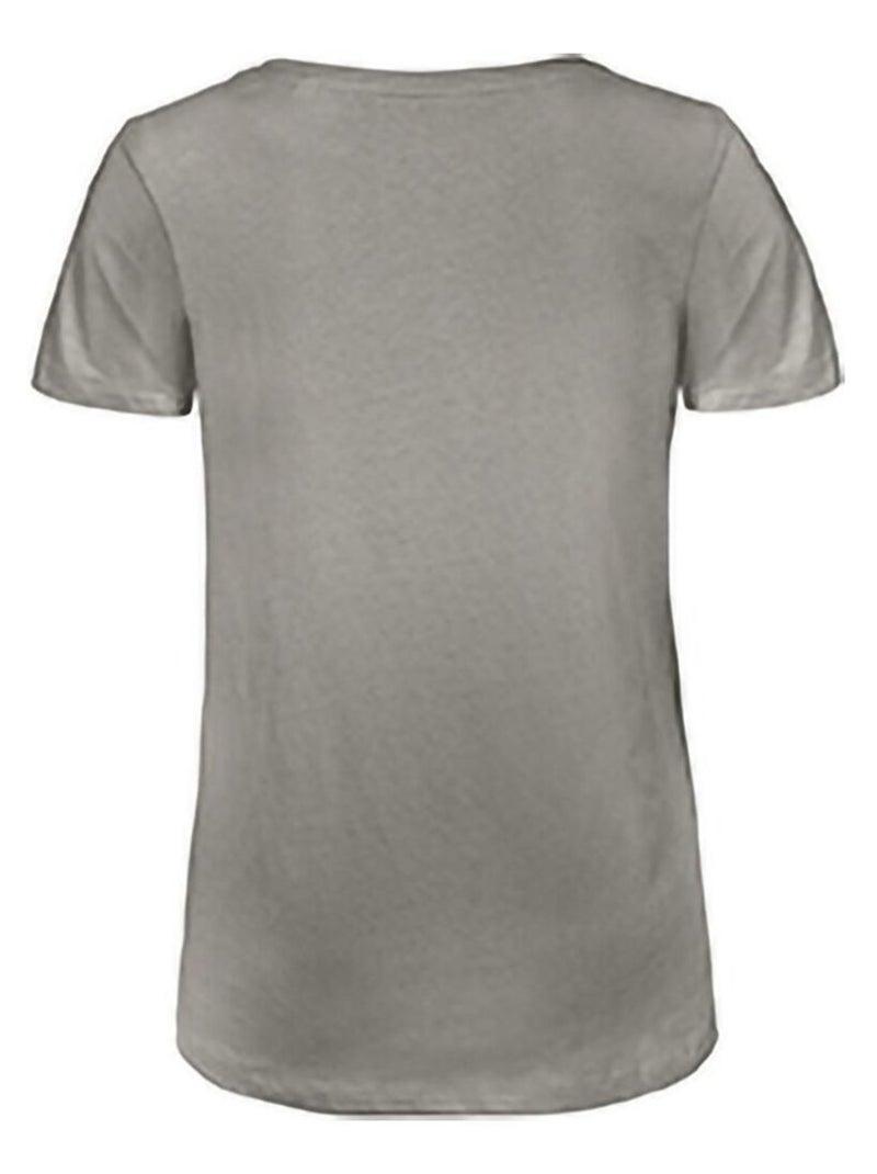 B&C Favourite - T-Shirt en coton bio à col V Gris clair - Kiabi