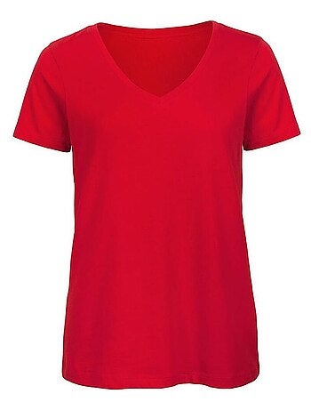 B&C Favourite - T-Shirt en coton bio à col V