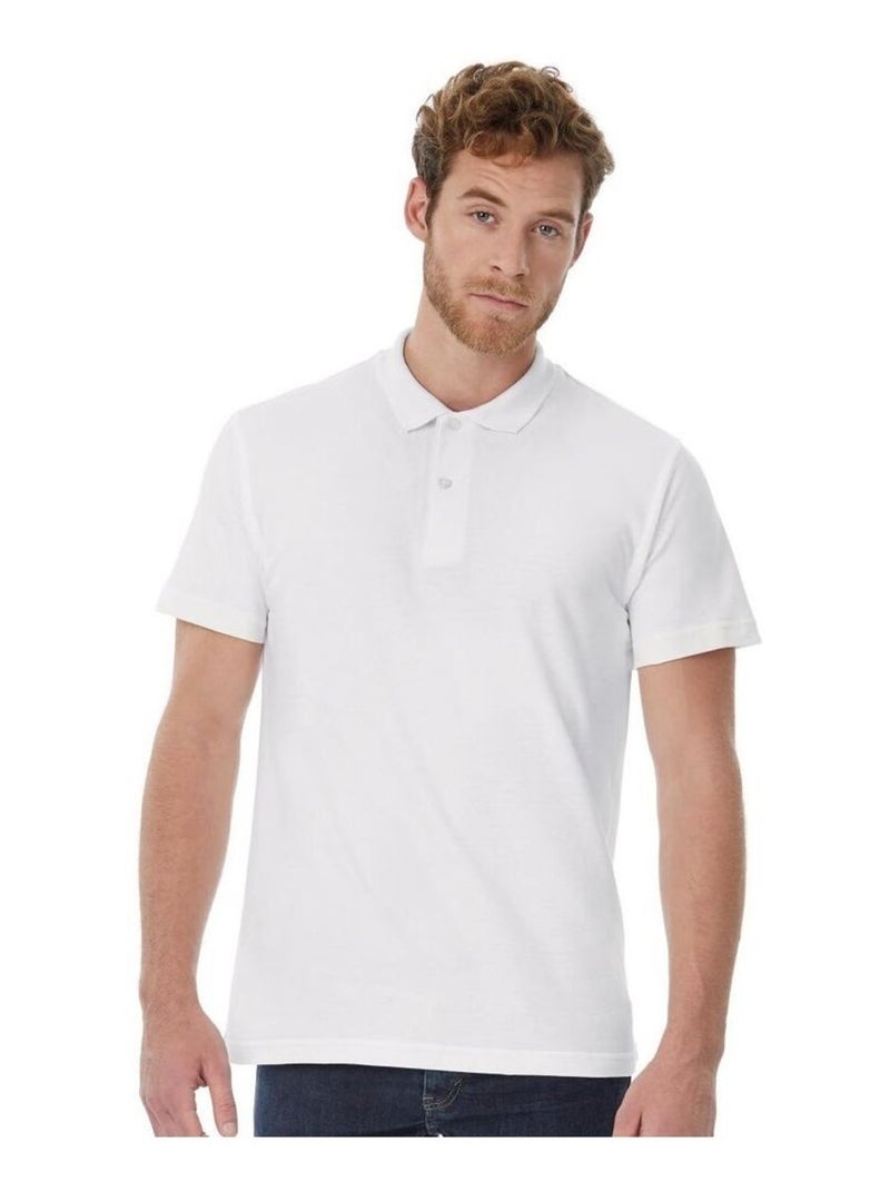 B&C ID.001 Polo à manches courtes pour hommes Blanc - Kiabi