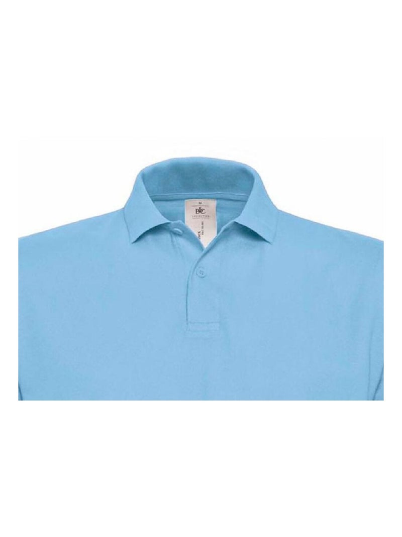 B&C ID.001 Polo à manches courtes pour hommes Bleu clair - Kiabi