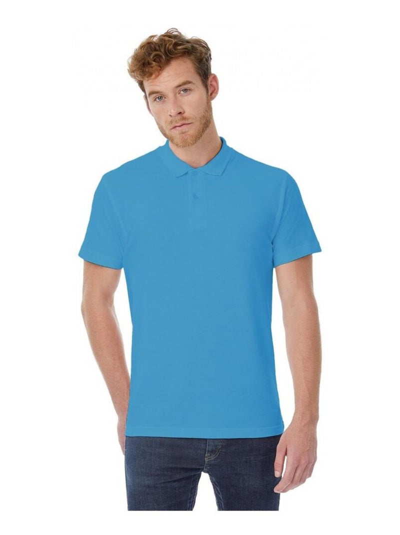B&C ID.001 Polo à manches courtes pour hommes Bleu turquoise - Kiabi