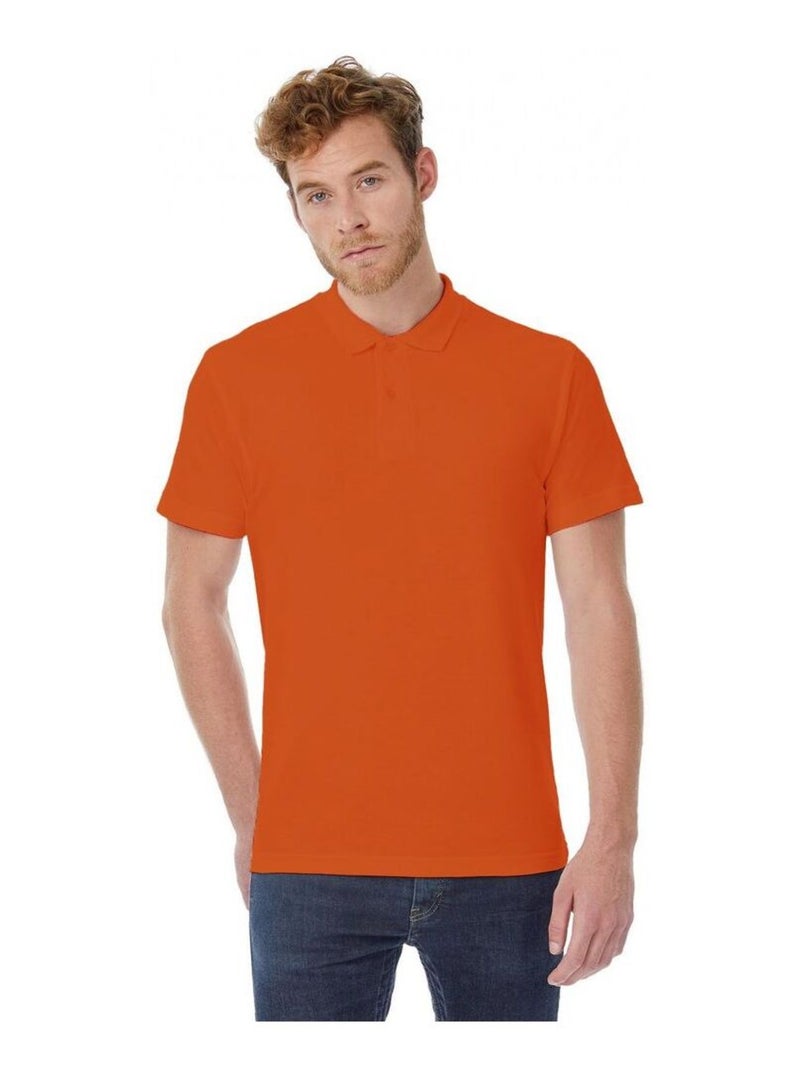 B&C ID.001 Polo à manches courtes pour hommes Orange - Kiabi