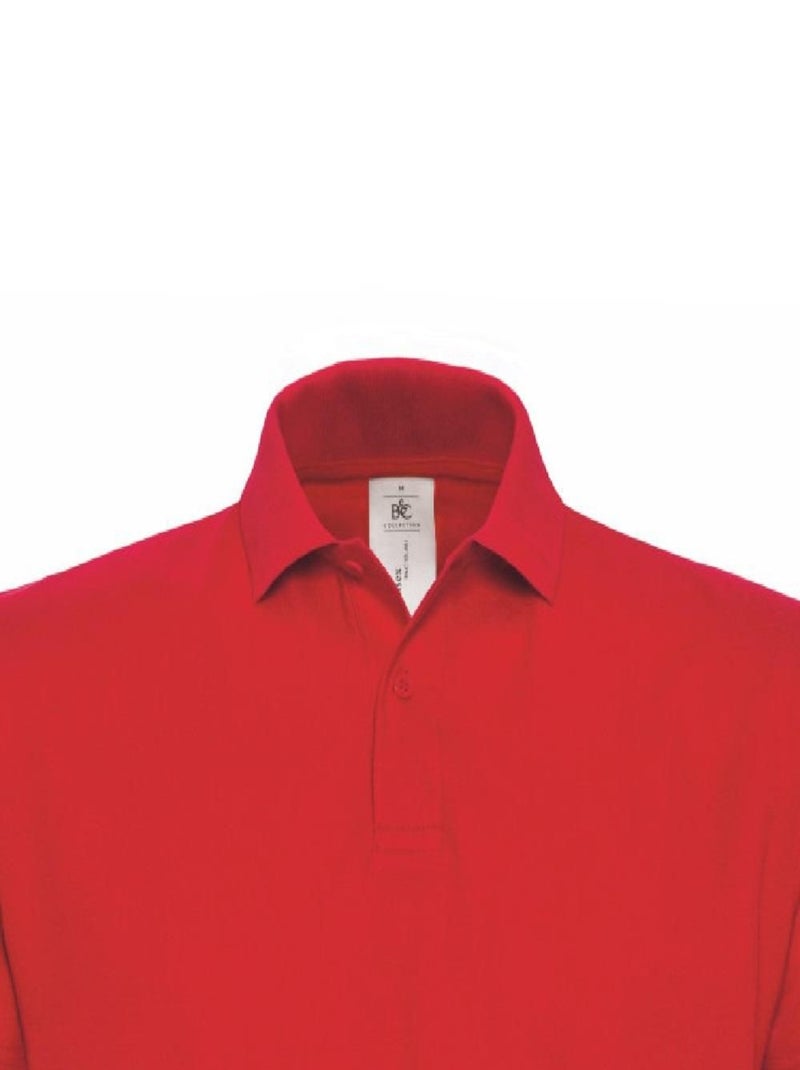 B&C ID.001 Polo à manches courtes pour hommes Rouge - Kiabi
