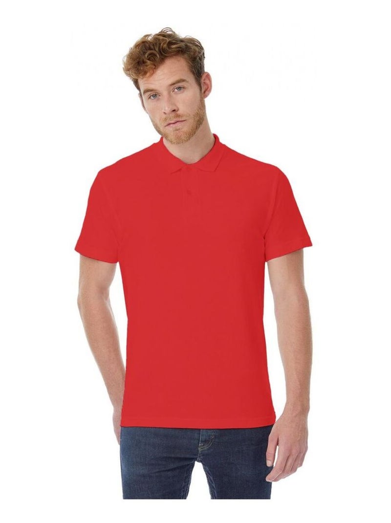 B&C ID.001 Polo à manches courtes pour hommes Rouge - Kiabi