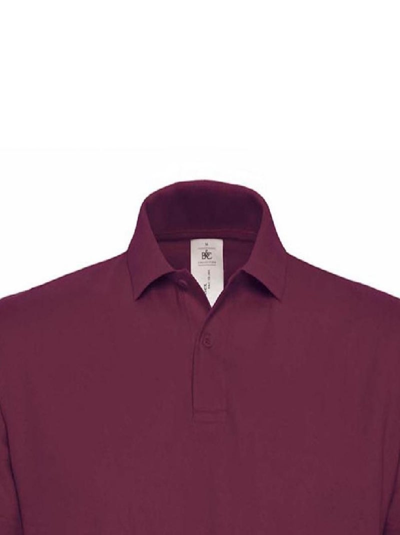 B&C ID.001 Polo à manches courtes pour hommes Rouge foncé - Kiabi