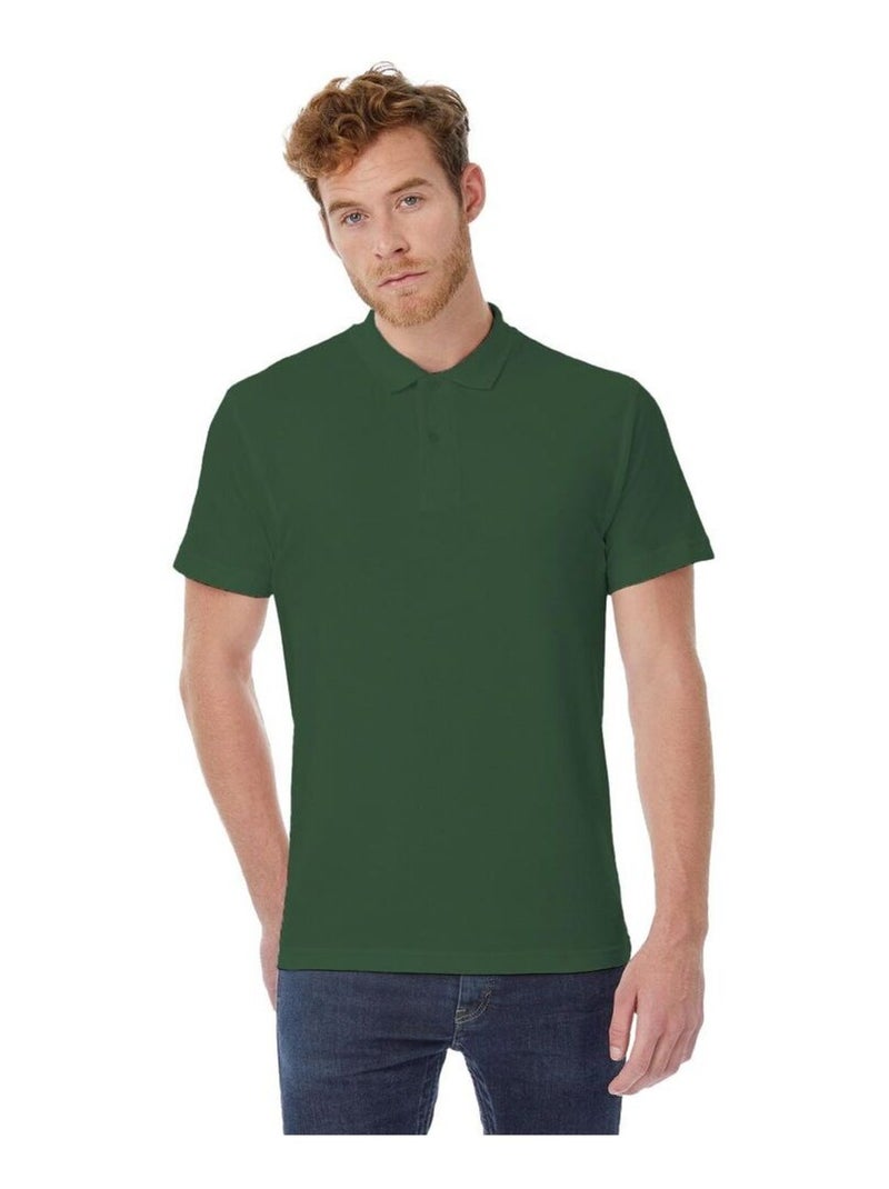 B&C ID.001 Polo à manches courtes pour hommes Vert foncé - Kiabi