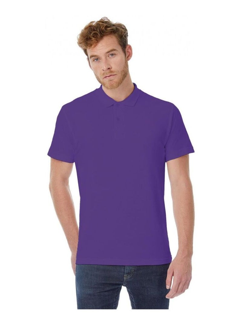 B&C ID.001 Polo à manches courtes pour hommes Violet - Kiabi