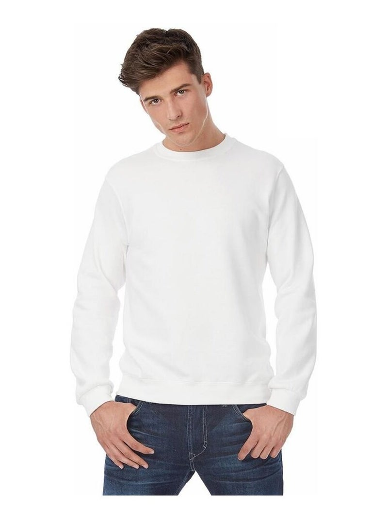 B&C Mens Crew Neck Sweatshirt Top Blanc - Kiabi
