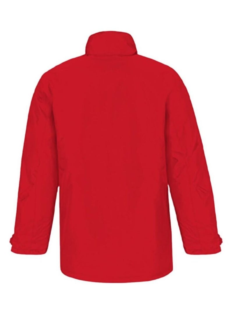 B&C Mens Real+ Premium Windproof Thermo-Isolated Jacket (revêtement PU imperméable) Rouge - Kiabi