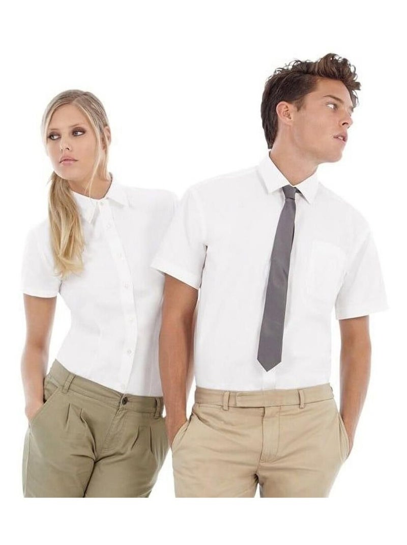 B&C Mens Sharp Twill Short Sleeve Shirt / Chemises pour hommes Blanc - Kiabi
