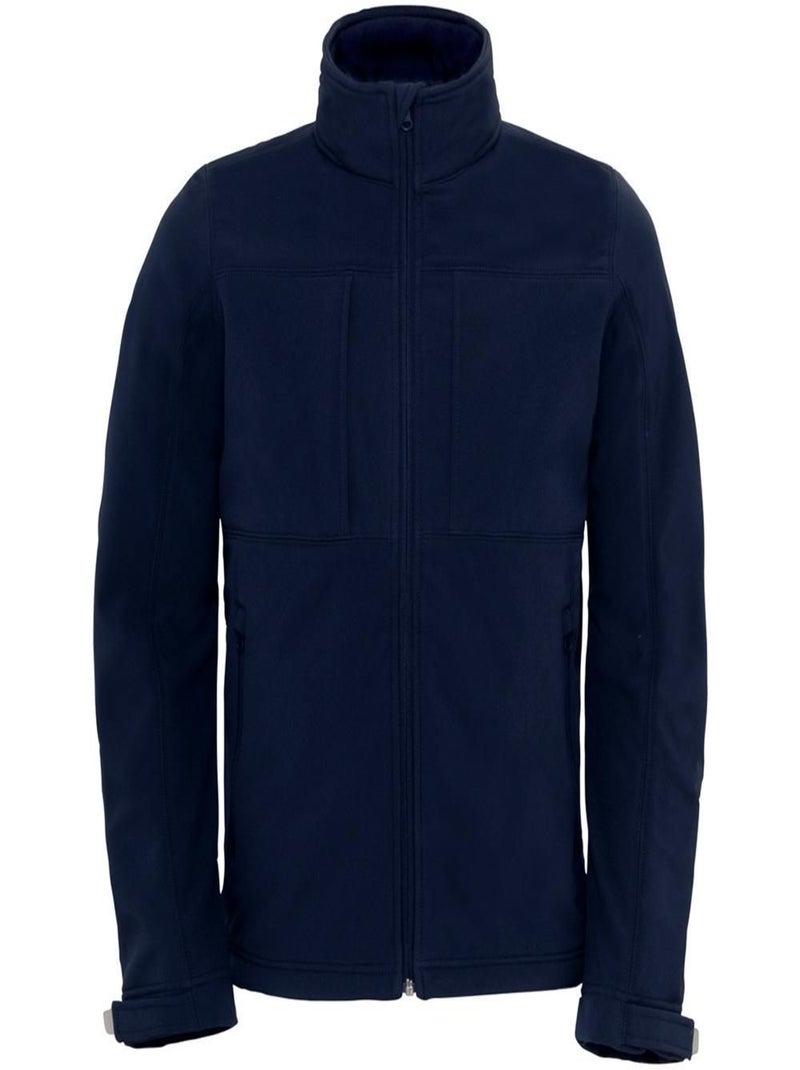 B&C Mens Softshell Hooded Breathable, Waterproof & Windproof Jacket (Doublure polaire) Bleu marine - Kiabi