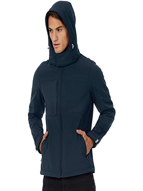 B&C Mens Softshell Hooded Breathable, Waterproof & Windproof Jacket (Doublure polaire) - Kiabi
