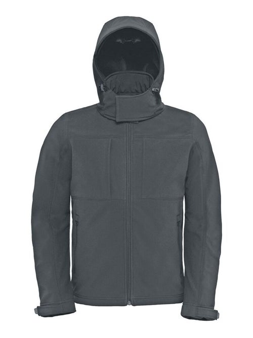 B&C Mens Softshell Hooded Breathable, Waterproof & Windproof Jacket (Doublure polaire) - Kiabi