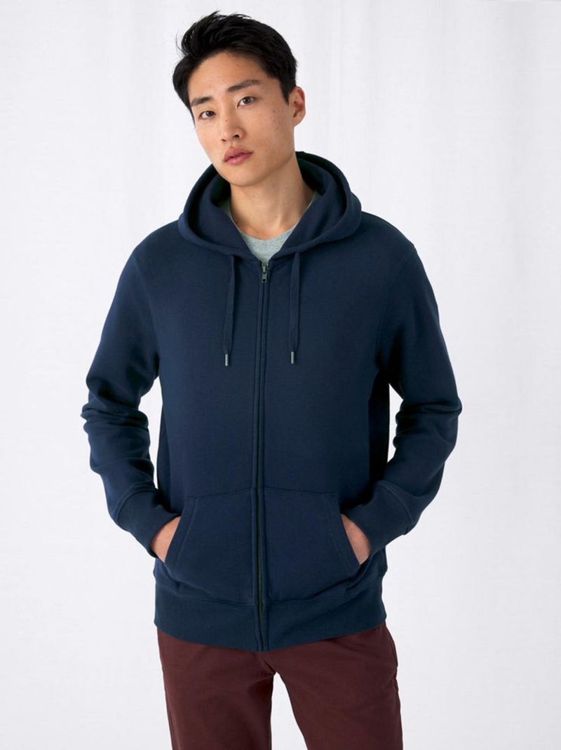 B&C Sweat à capuche zippé Mens King Bleu marine - Kiabi