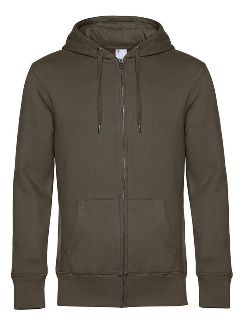 B&C Sweat à capuche zippé Mens King Kaki - Kiabi