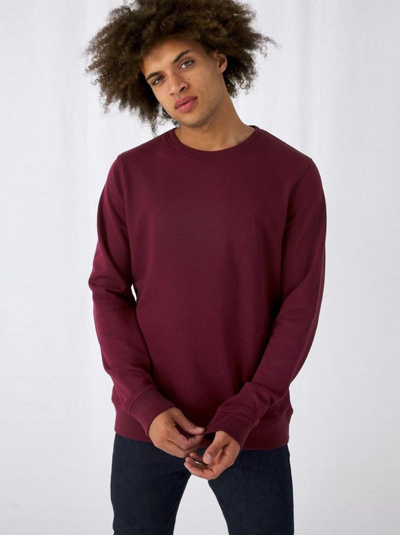B&C Sweat organique à col ras du cou pour hommes Bordeaux - Kiabi