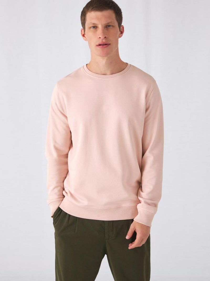 B&C Sweat organique à col ras du cou pour hommes Rose - Kiabi
