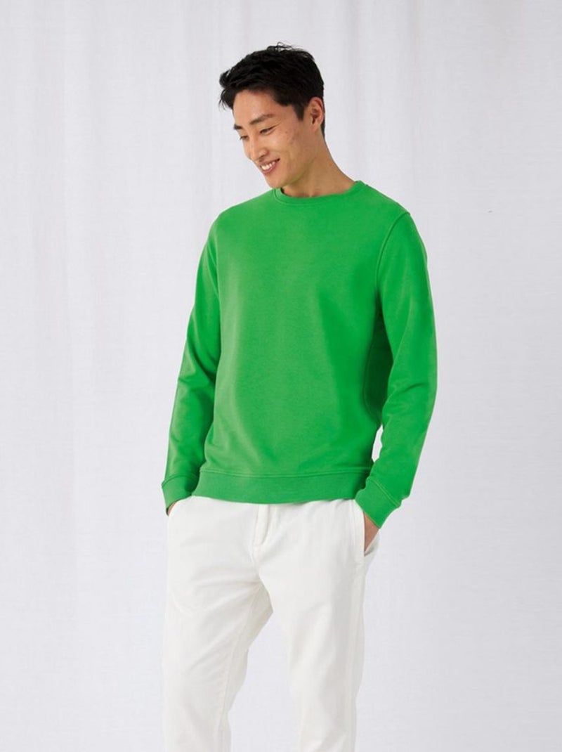 B&C Sweat organique à col ras du cou pour hommes Vert - Kiabi