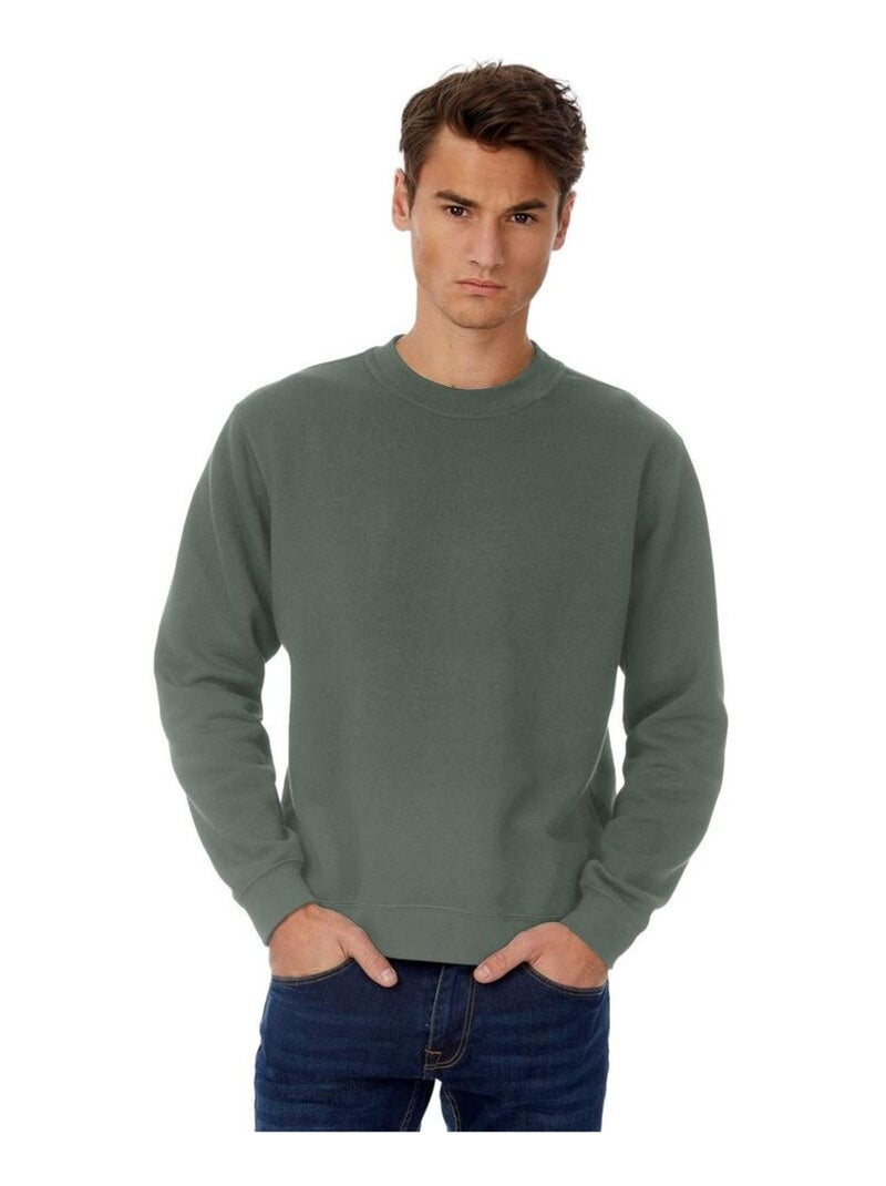 B&C Sweatshirt à manches longues pour hommes Vert kaki - Kiabi