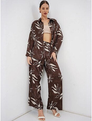Bdart ensemble chemise et pantalon large en viscose à fleurs