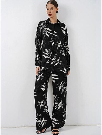 Bdart ensemble chemise et pantalon large en viscose à fleurs