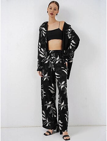 Bdart ensemble chemise et pantalon large en viscose à fleurs