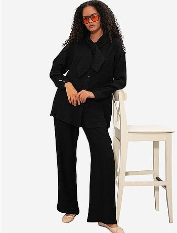 Bdart ensemble chemise et pantalon large texturé