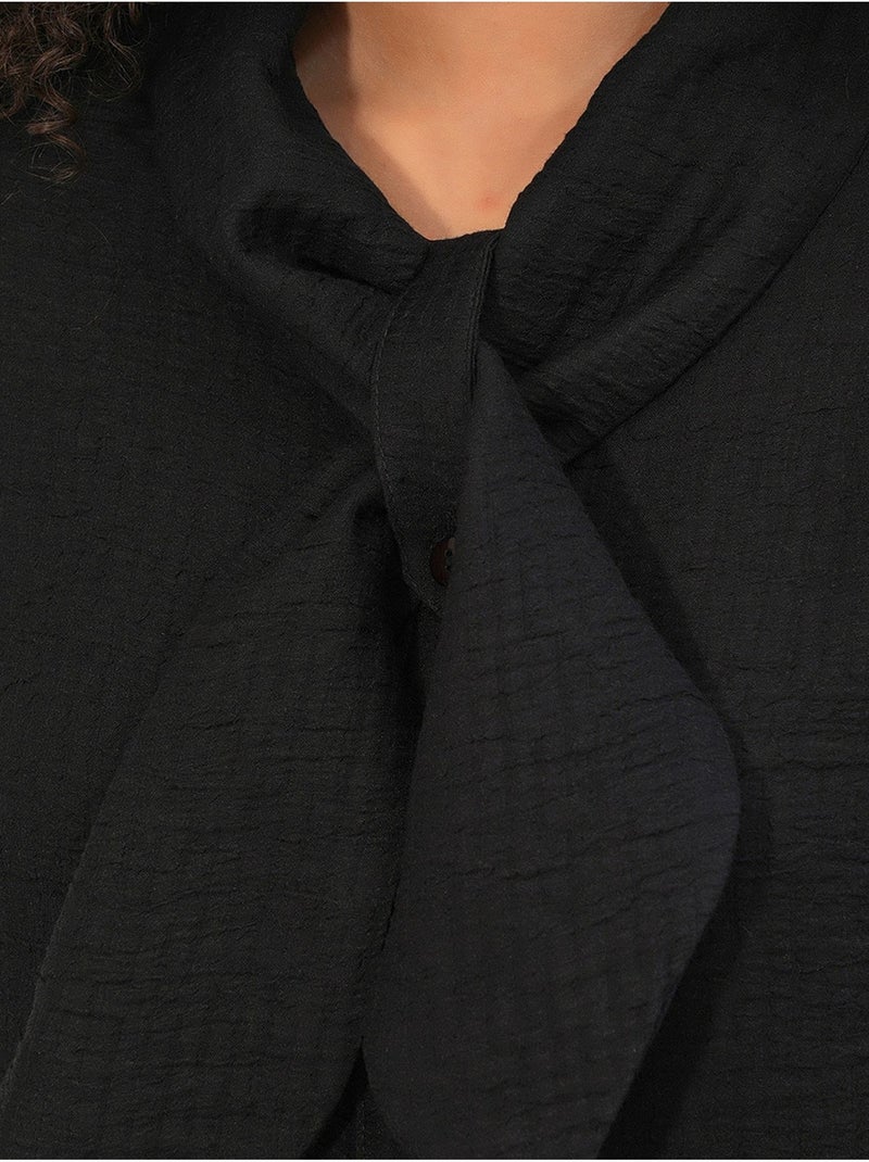 Bdart ensemble chemise et pantalon large texturé Noir - Kiabi