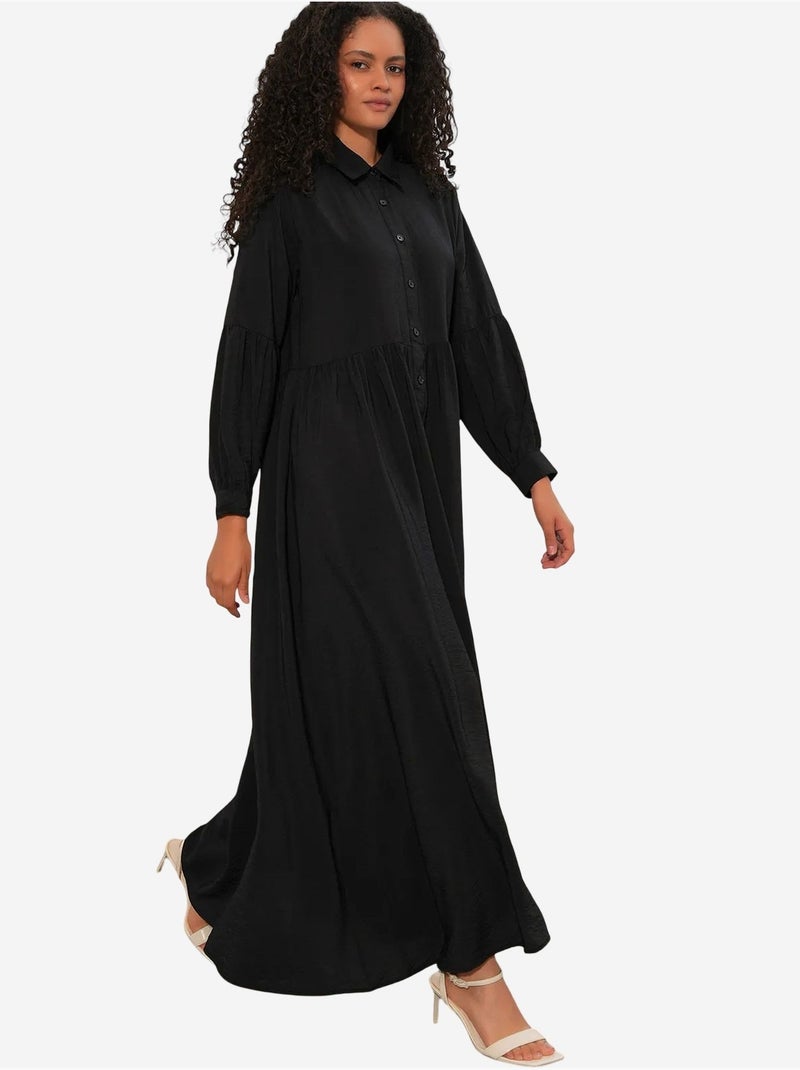 Bdart robe chemise maxi ample Noir - Kiabi
