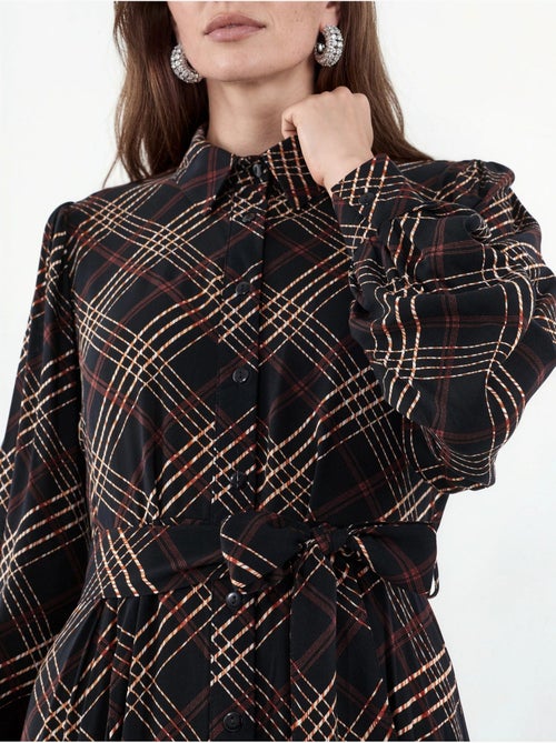 Bdart robe chemise midi à carreaux avec fermeture boutonnée - Kiabi Bdart robe chemise midi à carreaux avec fermeture boutonnée - Kiabi