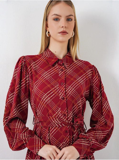 Bdart robe chemise midi à carreaux avec fermeture boutonnée - Kiabi Bdart robe chemise midi à carreaux avec fermeture boutonnée - Kiabi