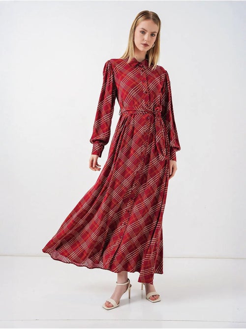 Bdart robe chemise midi à carreaux avec fermeture boutonnée - Kiabi Bdart robe chemise midi à carreaux avec fermeture boutonnée - Kiabi
