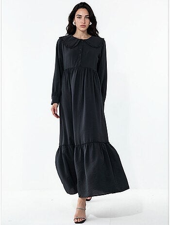 Bdart robe longue à col claudine et fermeture à boutons