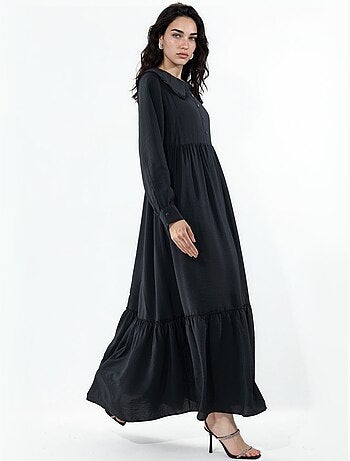 Bdart robe longue à col claudine et fermeture à boutons