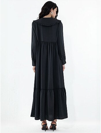 Bdart robe longue à col claudine et fermeture à boutons