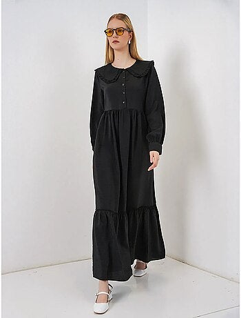 Bdart robe longue à col claudine et fermeture à boutons