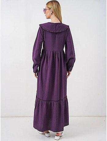 Bdart robe longue à col claudine et fermeture à boutons