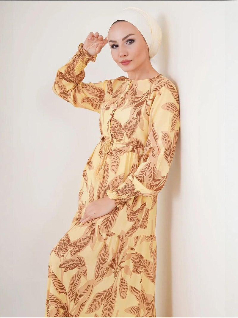 Bdart robe longue en crêpe de viscose à fleurs Jaune citron - Kiabi