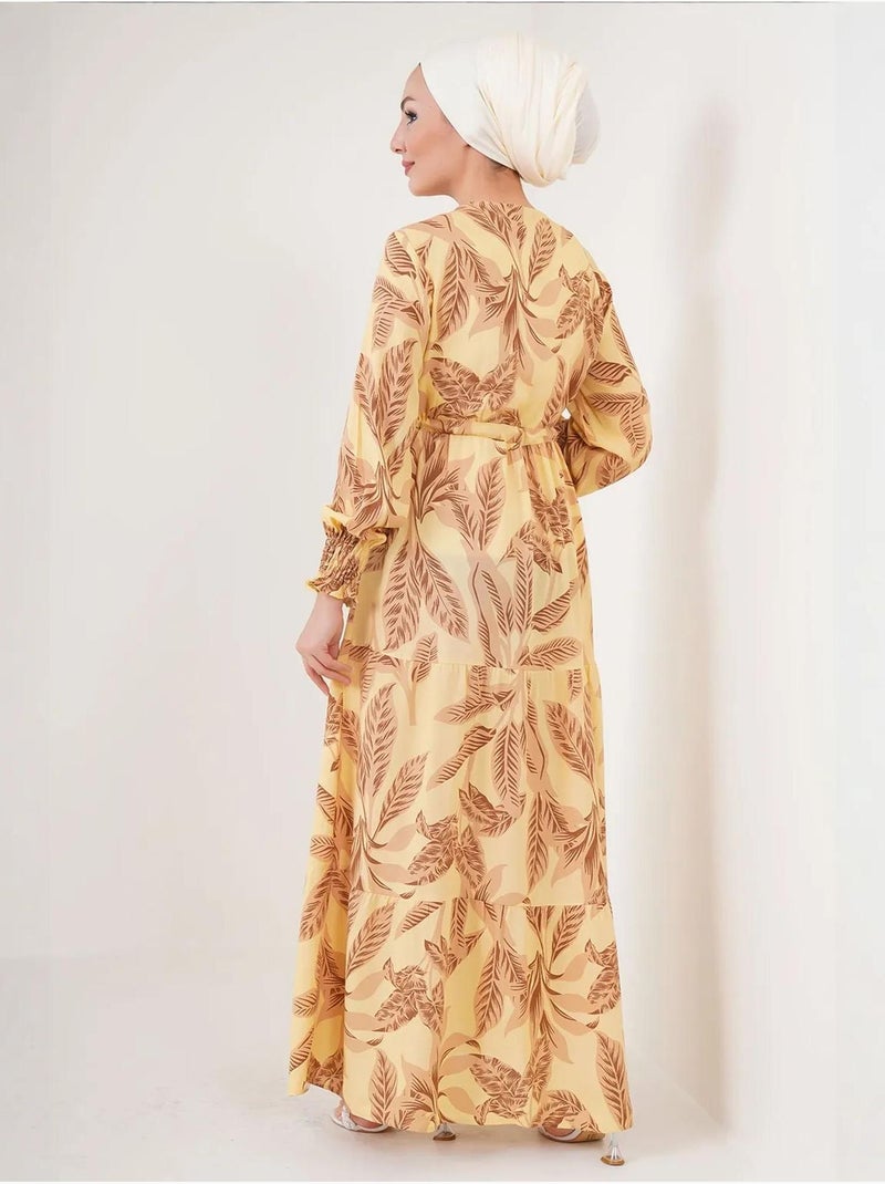 Bdart robe longue en crêpe de viscose à fleurs Jaune citron - Kiabi