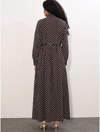 Robe maxi à pois et col chemise bdart