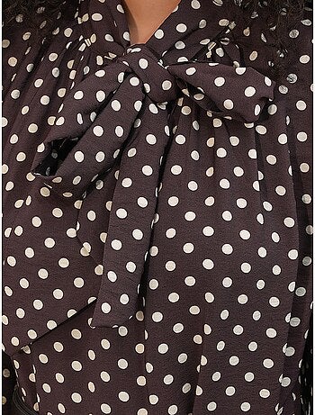 Robe maxi à pois et col chemise bdart
