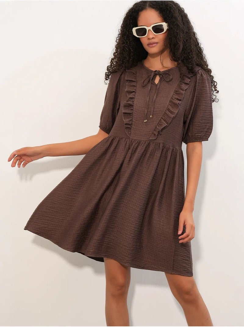 Bdart robe smock mini trapèze femme Marron - Kiabi