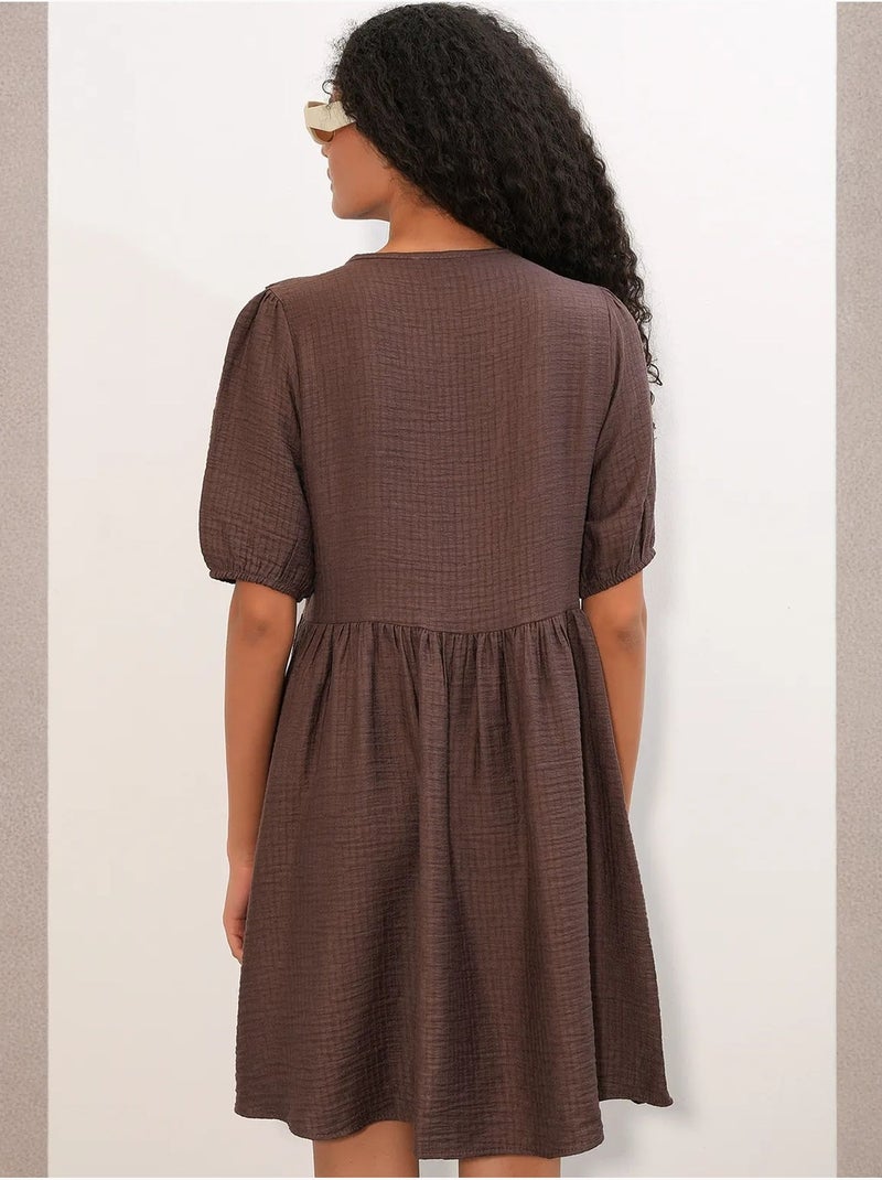 Bdart robe smock mini trapèze femme Marron - Kiabi